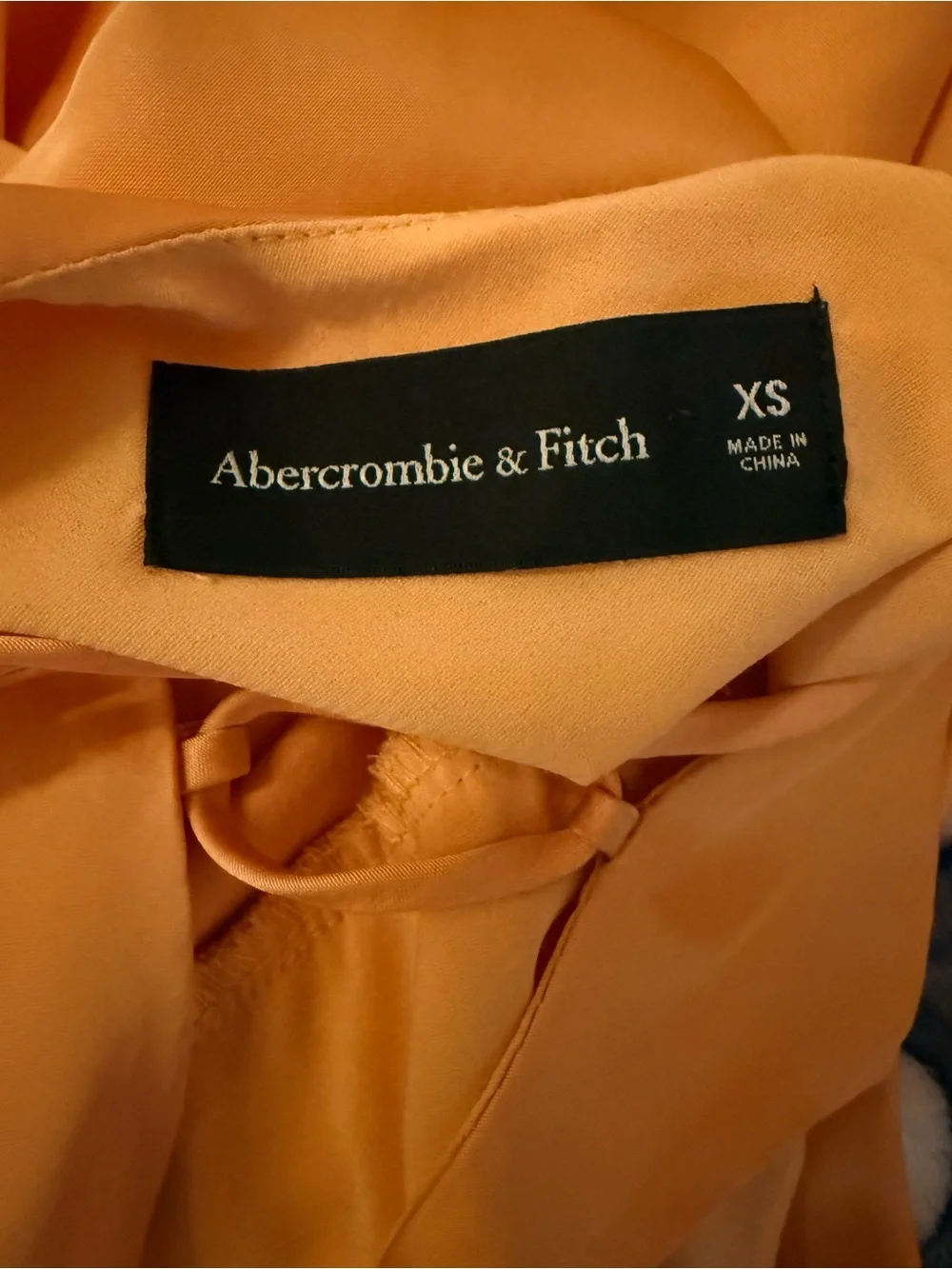 Abercrombie & Fitch Satin Slip Maxi Dress in Golden Orange